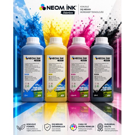 NEOM INK Odorless CMYK Mürekkep | Kokusuz Dijital Baskı Mürekkebi